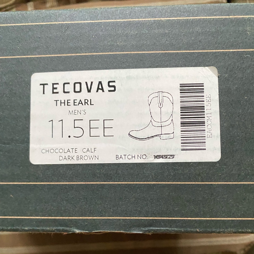 Men’s NEW IN BOX Tecova “The Earl” Chocolate Calfskin Roper Boots